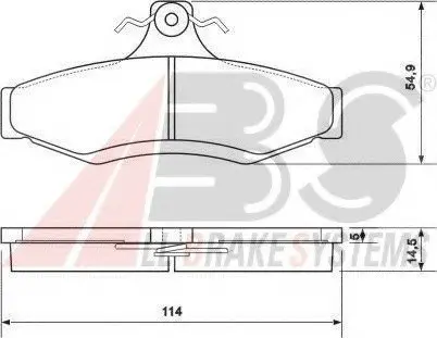 Колодка торм. DAEWOO LEGANZA/NUBIRA задн. (ABS) A.B.S. 37054