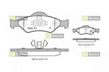 Гальмівні колодки дискові STARLINE BD S824P