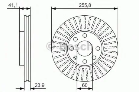 Тормозной диск OPEL Astra G/Vectra '\'F PR2 BOSCH 0986479R76