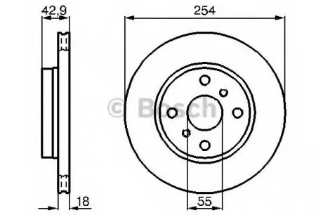 Тормозной диск TOYOTA Paseo,Sera 1,5 88-99 BOSCH 0986478585