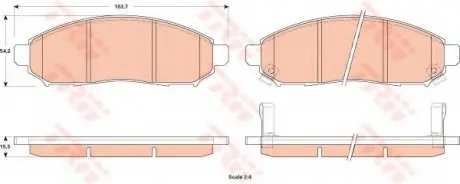 Гальмівні колодки дискові NISSAN Leaf/Serena "F "10>> TRW GDB3520