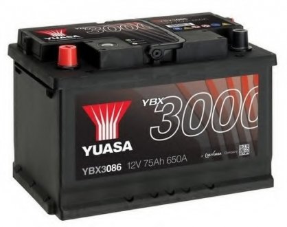 Стартерная аккумуляторная батарея YUASA YBX3086 (фото 1)