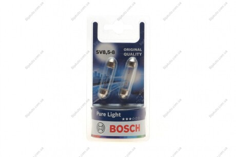 Лампа 10W 12V SV8.5-8 блистер 2 шт. BOSCH 1987301014 (фото 1)