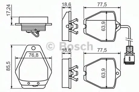Гальмівні колодки AUDI A8 "F "94-98 BOSCH 0986494436