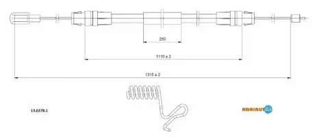 Трос тормозной Ford Transit 2006 ADRIAUTO 13.0278.1