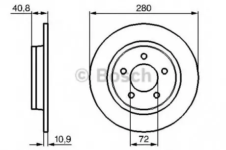 Гальмівний диск MAZDA 3 R "04>> BOSCH 0986479181