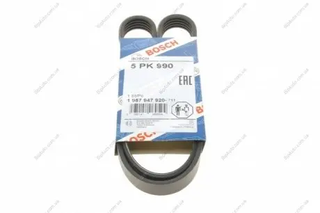 РЕМІНЬ П-КЛИНОВИЙ 5PK990 1 987 947 920 BOSCH 1987947920