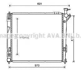 Радіатор охолодження Santa Fe 2.2 CRDi Aut. 09-12 (Ava) AVA COOLING HY 2339 (фото 1)