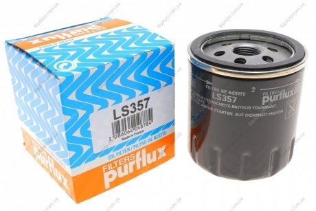Фильтр масляный Ford Fiesta 1.25I/1.4I 16V/1.6I 95-/Volvo S60/V40/V60/V70 04- Purflux LS357 (фото 1)