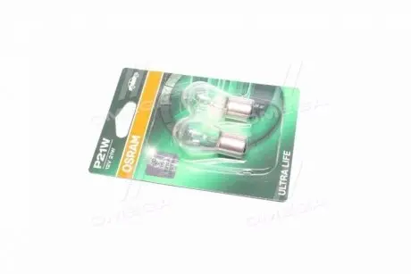 Лампа розжарювання P21W 12V 21W BA15s Ultra Life (компл.) 7506ULT-02B OSRAM 7506ULT02B