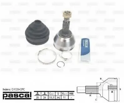 Шарнирный комплект, приводной вал PASCAL G1G043PC