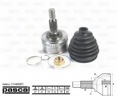 Шарнирный комплект, приводной вал PASCAL G1M002PC