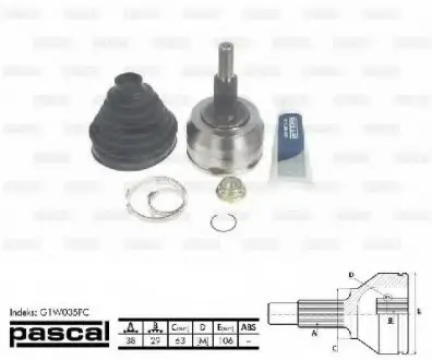 Шарнирный комплект, приводной вал PASCAL G1W035PC