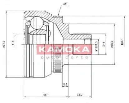 Шарнірний комплект, приводний вал KAMOKA 7050