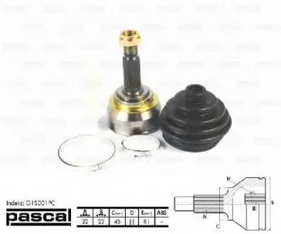 Шарнирный комплект, приводной вал PASCAL G1S001PC