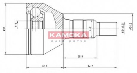 Шарнирный комплект, приводной вал KAMOKA 6039