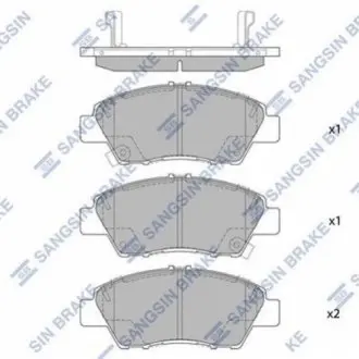 Колодки тормозные передние 45022S04E60, 45022S7A000, 45022TF0G01, 45022TF0G02, 45022TK6A00, 2497901 Hi-Q (SANGSIN) SP1463