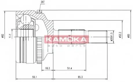 Шарнирный комплект, приводной вал KAMOKA 7140