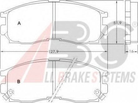 Гальмівні колодки передні Mitsubishi Colt IV, Eclipse, Galant IV,V,VI, Lancer IV,V 1.6-2.5 91- A.B.S. 36763