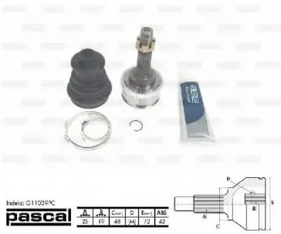 Шарнирный комплект, приводной вал PASCAL G11039PC
