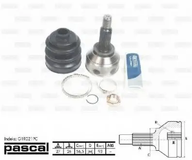 Шарнирный комплект, приводной вал PASCAL G1R021PC
