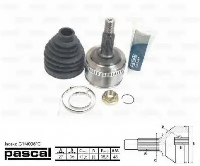 Шарнирный комплект, приводной вал PASCAL G1M006PC