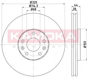 Диск тормозной Renault Grand Scenic 09\',Laguna 08\',Scenic 09\' передн. KAMOKA 1033454
