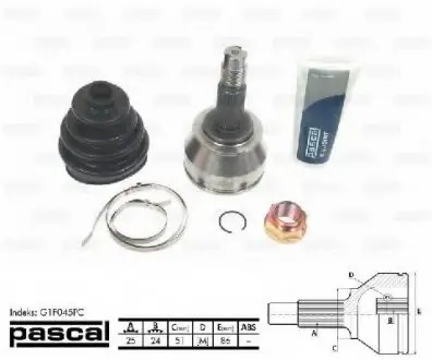 Шарнирный комплект, приводной вал PASCAL G1F045PC