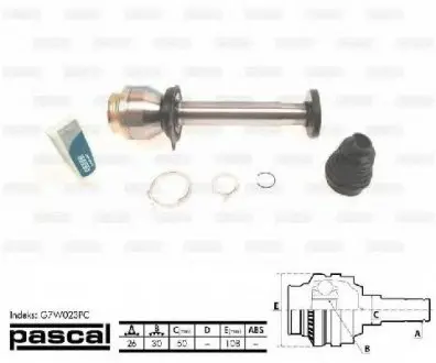 Шарнирный комплект, приводной вал PASCAL G7W023PC