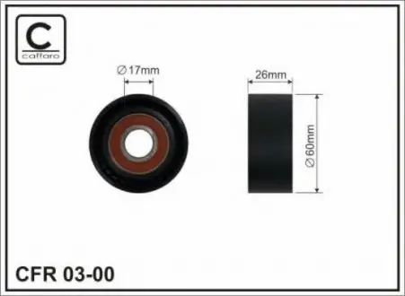 Сам ролік (60x17x25) Renault/Mitsubishi/Nissan/Opel/Vaux 03-00 CAFFARO 0300