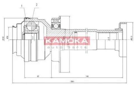 Шарнирный комплект, приводной вал KAMOKA 8711