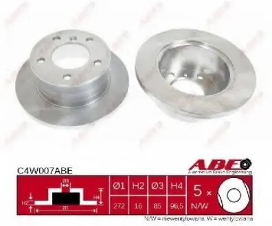 Гальмівний диск ABE C4W007ABE