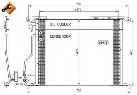 Радиатор кондиционера DB S-classe (W220, C215) 98-06, SL-classe (R230) 01- NRF 35578