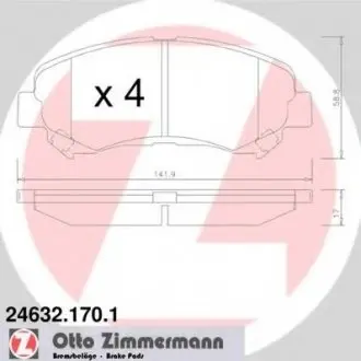 Комплект гальмівних колодок 24632.170.1 ZIMMERMANN 246321701