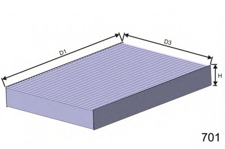 Фільтр (вугільний) салона DB A140-A190 W168 1.4-1.9 97.07-, Vaneo 02.02- MISFAT HB182C (фото 1)
