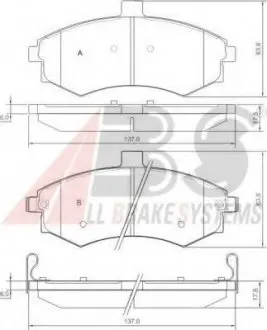Колодки гальмівні пер. Matrix/Lavita/Elantra/Lantra/Coupe/Cerato 98-10 A.B.S. A.B.S. 37403