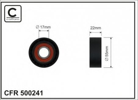 Ролик п/клин. ременя MINI Cooper 10-, TO Verso 13- CAFFARO 500241