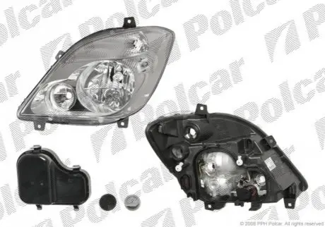 Фара основная левая сторона TYC тип лампы=H7+H7 электрический ECE MERCEDES SPRINTER 209-524 07.06- (506509-E Polcar 506509E