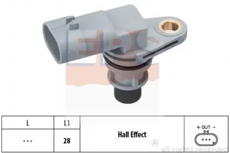 Датчик положения к/вала Fiat Doblo 1.3D/JTD 06.03- Opel 1.3CDTI 06.03- EPS 1.953.380