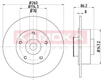 Диск тормозной Renault Megane,Scenic,Grand Scenic задн. KAMOKA 1031064