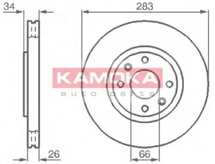 Диск гальмівний Citroen Berlingo, Peugeot Partner передн. KAMOKA 1032304