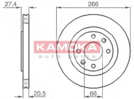 Диск тормозной Citroen Berlingo,Peugeot Partner передн. KAMOKA 103384