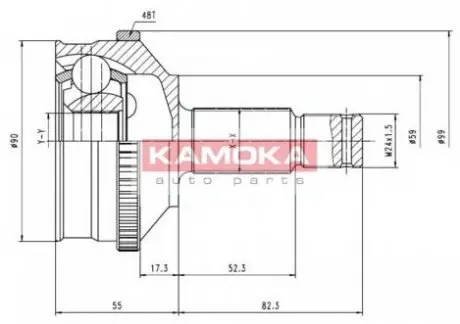 ШРУС Citroen Jumpy,Peugeot Expert зовніш.з кільцем ABS KAMOKA 6574