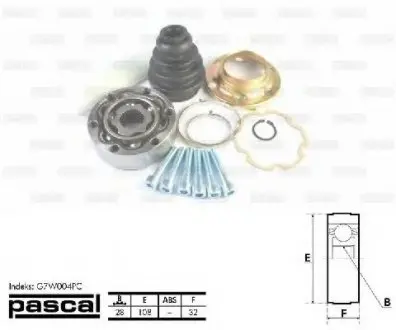 Шарнирный комплект, приводной вал PASCAL G7W004PC