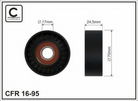 Натяжний ролик, полікліновий ремінь CAFFARO 16-95 (фото 1)