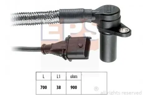 Датчик положения к/вала Opel Astra G/H, Zafira A/B 2.0 Turbo/OPC 00- EPS 1.953.296