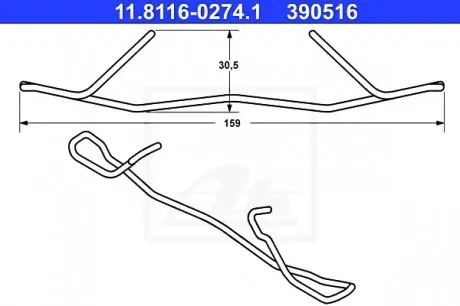 Пружина корпуса супорта ATE 11.8116-0274.1