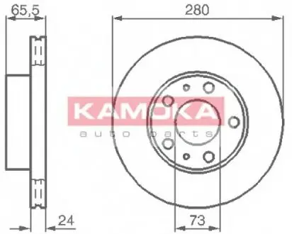 Диск гальмівний Citroen Jumper,Peugeot Boxer передній KAMOKA 1031534