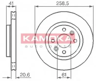 Диск тормозной Renault 19,Clio,Megane,Kangoo передн. KAMOKA 1032192