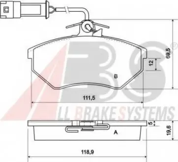Гальмівні колодки перед. Caddy II >9.96/Passat B4/Audi 80 A.B.S. A.B.S. 36791